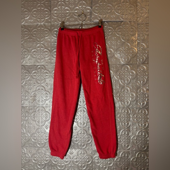 Aeropostale Pants - Vintage Y2K bright red champagne gold monogram Aeropostale joggers sweatpants